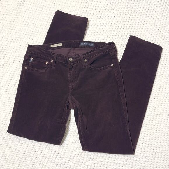 AG Adriano Goldschmeid Stevie Slim Straight Corduroy Pants Chocolate Brown - Picture 2 of 10